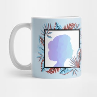 PRETTY Woman Portrait Blue Mug